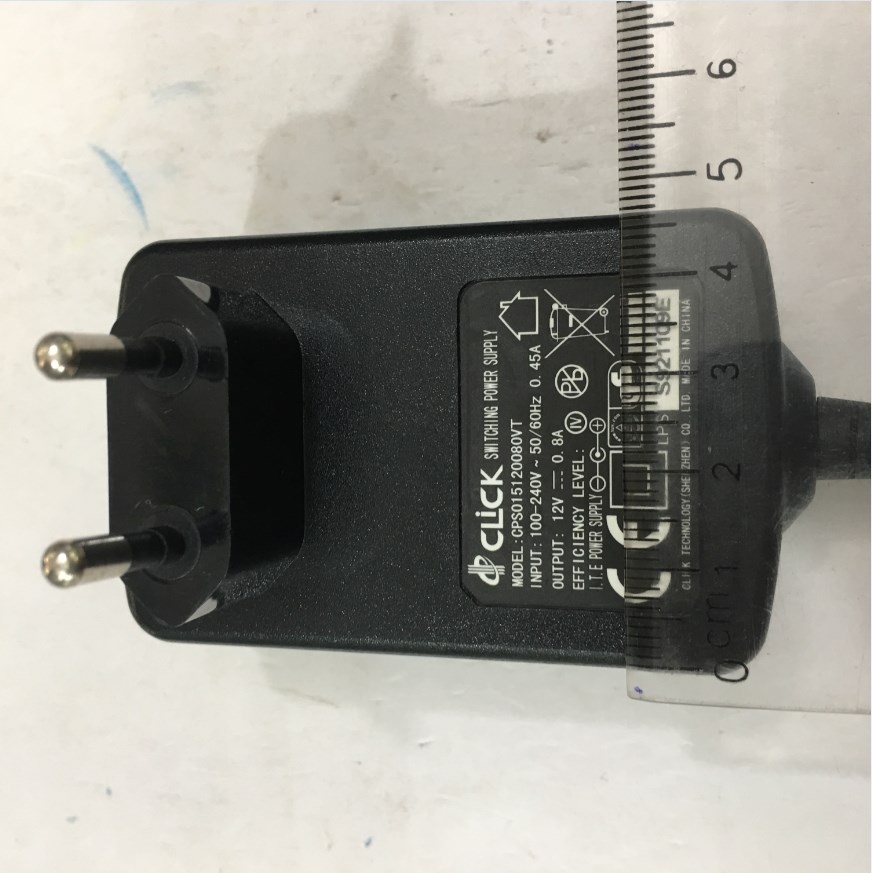 Adapter Original 12V 0.8A CLICK CPS015120080VT Connector Size 5.5mm x 2.1mm