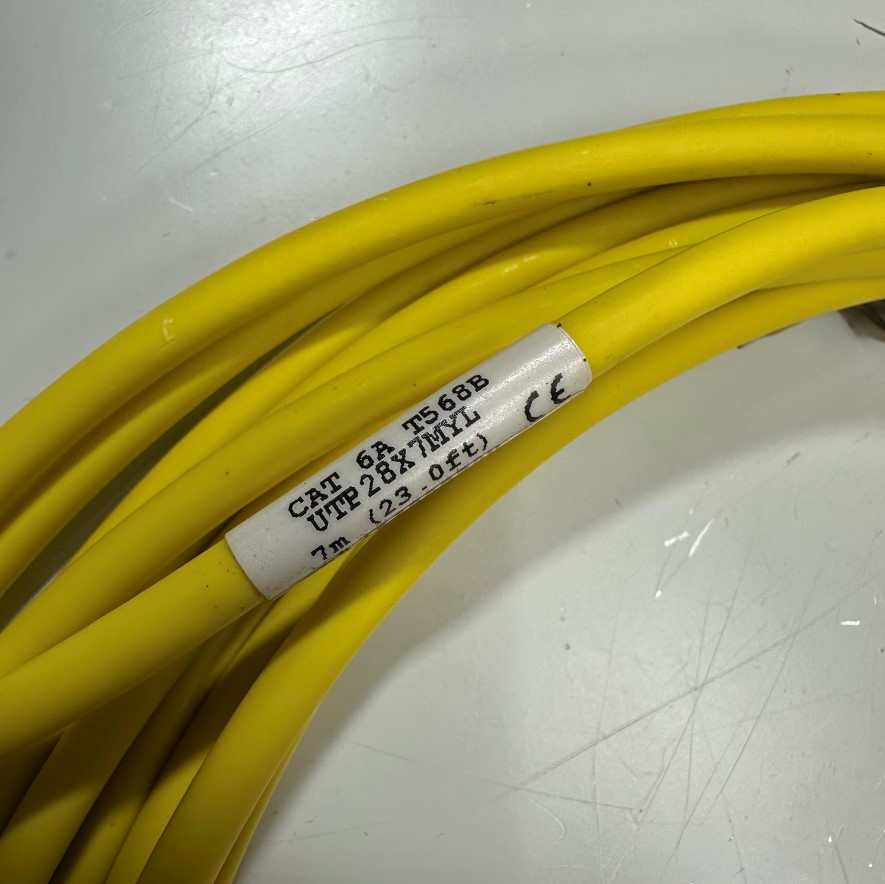 Cáp Mạng 7M 23ft Panduit Patch Cord CAT 6A Performance UTP 28X7MYL Small Diameter OD 4.8mm 4 Pair 28AWG Yellow For Industrial Ethernet Network LAN 10 Gigabit