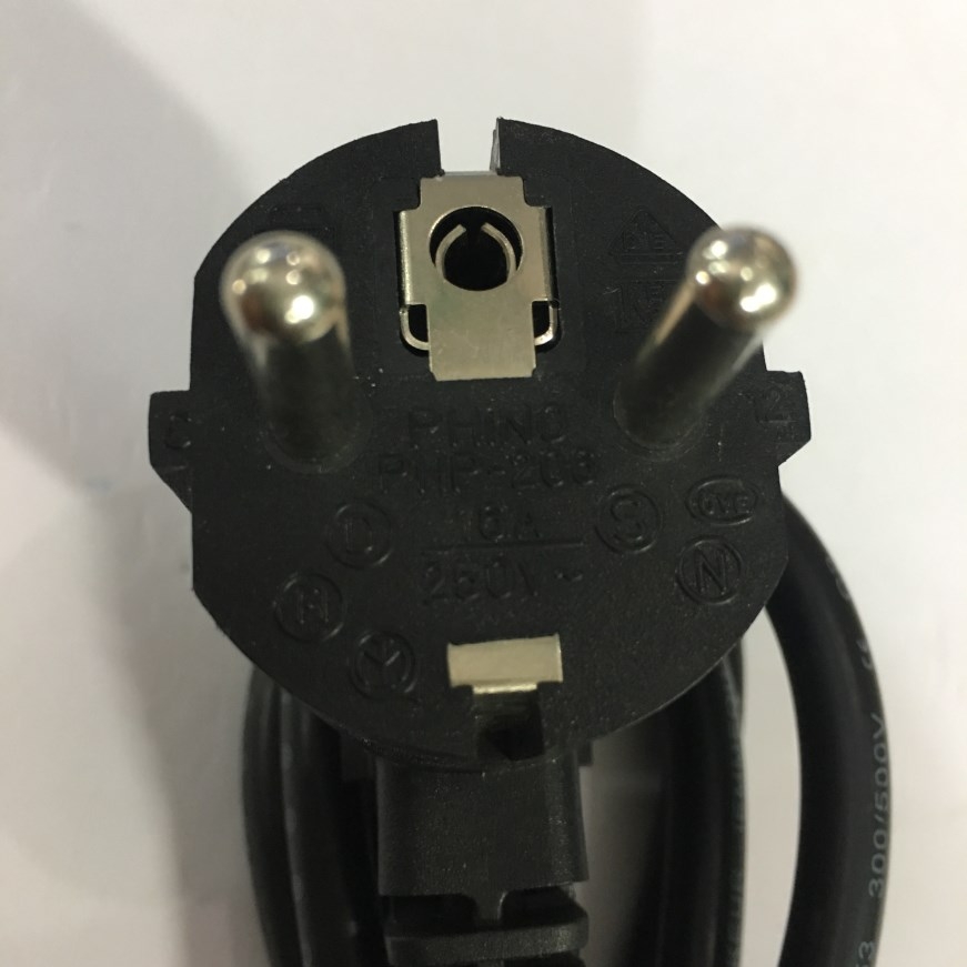 Dây Nguồn PHINO PHP-206 PHS-301 Chuẩn 2 Chân Đầu Tròn AC Power Cord Schuko CEE7 Euro Plug to C13 10A 250V 3x0.75mm Length 1.5M