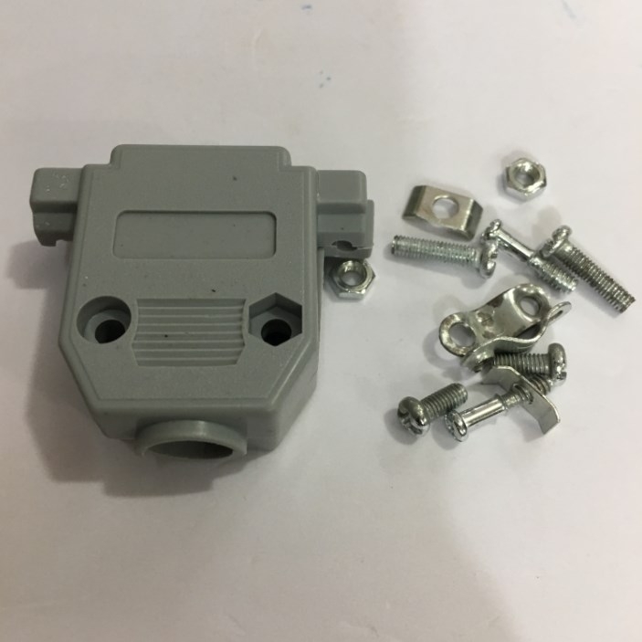 Vỏ Ốp Nhựa Bắt Vít Rắc D-SUB 15 Chân Hai Hàng DB15 Hood Plastic Connector Gray