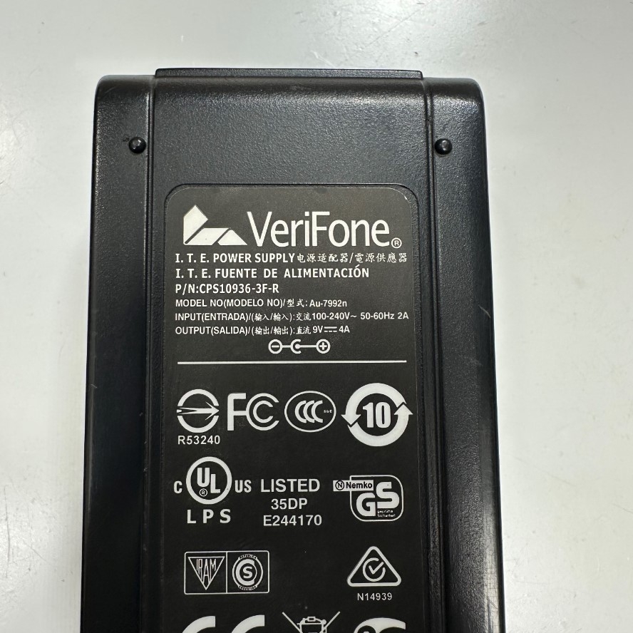 Adapter 9V 4A 36W Verifone OEM Thay Thế CP0940 9V 4A Connector Tip Size 5.5mm x 2.5mm For Máy Xét Nghiệm Nước Tiểu Tự Động Teco Diagnostics Uritek TC-101 Urine Chemistry Analyzer Urinalysis System URS-10