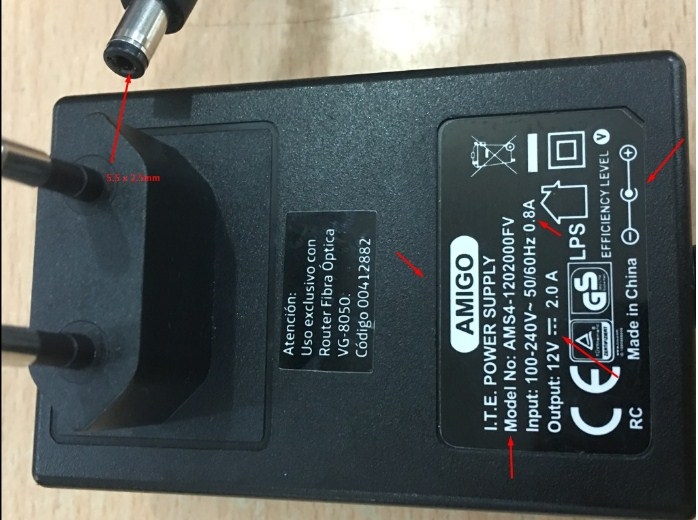 Adapter 12V 2A 24W Original AMIGO AMS4-1202000FV For Docking Station Unitek Y-1078 SATA6G Connector Size 5.5mm x 2.5mm