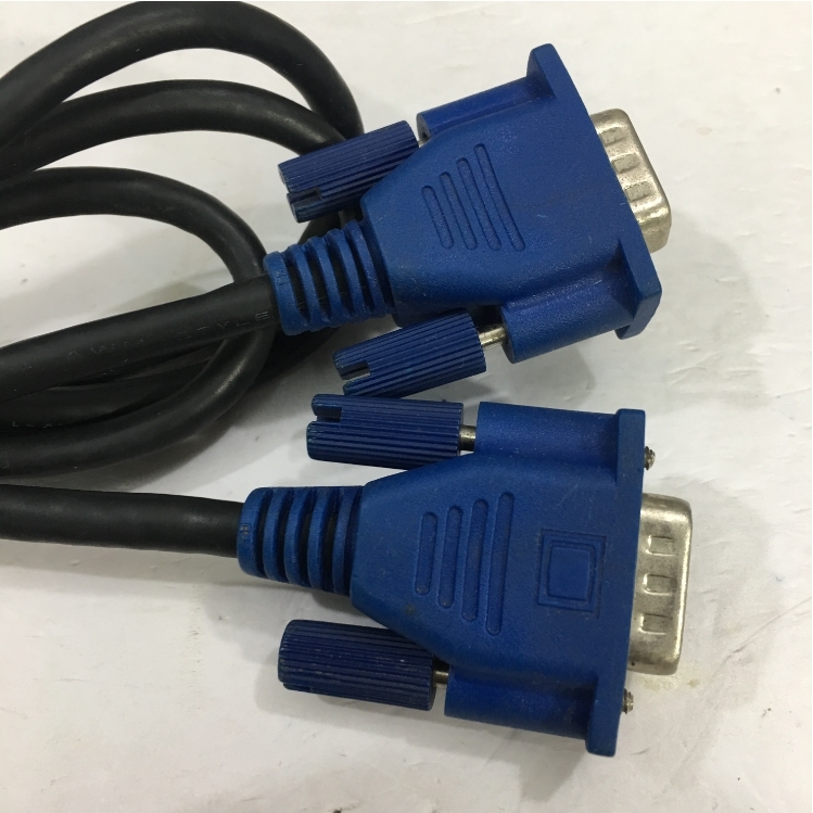 Cáp VGA Original HONTRON E246588 20276 Hàng Đi Theo Màn Hình Chất lượng Cao Đã Qua Sử Dụng Monitor Cable HD15 Male to Male VGA Resolution Up To 1920 x 1200 Black Length 1.5M