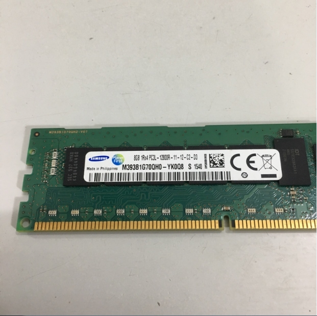 SAMSUNG 8GB 1RX4 PC3L-12800R-11-12-C2-D3 DDR3 RDIMM ECC REG Server Memory M393B1G70QH0-YK0Q8