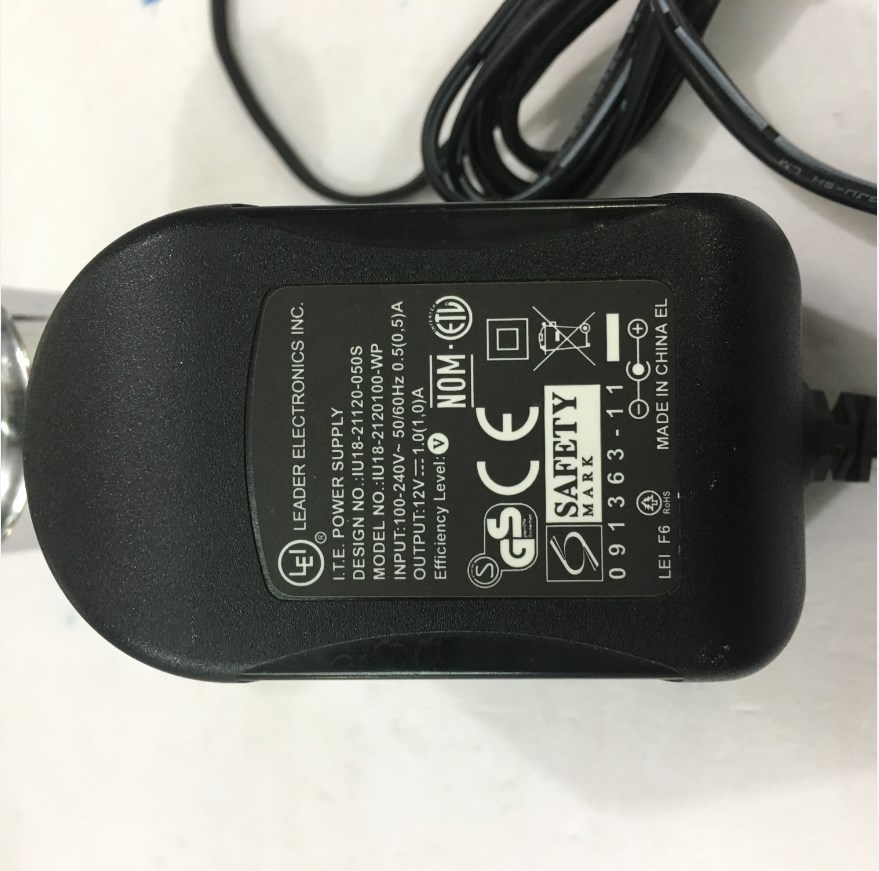 Adapter Original 12V 1A 12W LEI Leader Electronics IU18-2120100-WP Connector Size 5.5mm x 2.1mm