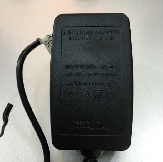 Adapter 12V 1250mA VNT-12V 1250 Connector Size 5.5mm x 2.1mm
