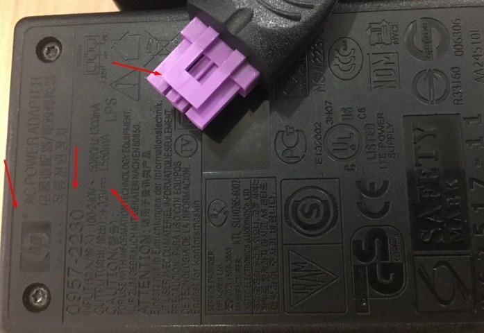 Chuyển nguồn máy Scanner HP Scanjet Enterprise Flow 5000 S3 S4 S5 7500 N6350 Adapter Original HP 32V 1560mA 0957-2230 Connector Size 3Pin