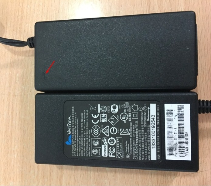 Adapter Original VeriFone PWR258-001-01-A 9.3V 4A For Máy Thanh Toán Thẻ Verifone Omni VX 520 Connector Size 5.5mm x 2.5mm