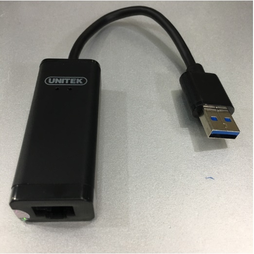 Cáp USB 3.0 to Lan 10/100/1000 Chính Hãng Unitek Y-3470BK Adapter Gigabit Network