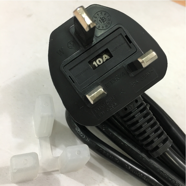 Dây Nguồn 3 Chấu Có Cầu Trì Hàng FOXCONN Original Đi Theo Máy Tính Đồng Bộ AC Power Cord HP 100613-016 BS1363 to C13 10A 250V 3X0.75mm Length 1.5M