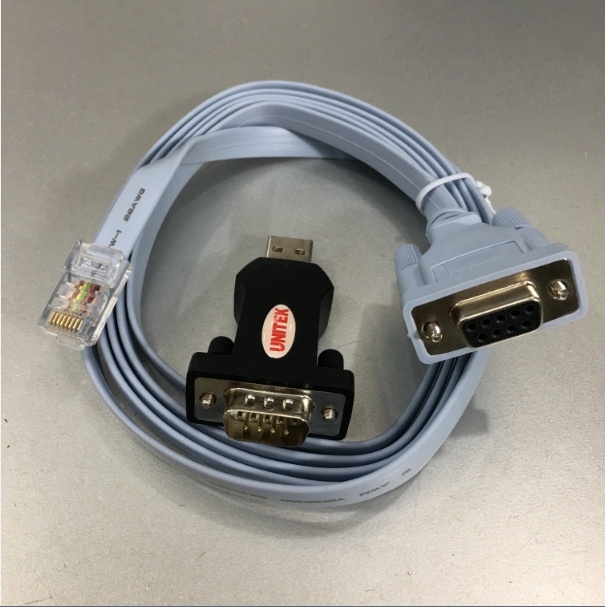 Bộ Combo Đầu Chuyển Đổi Dùng Cấu Hình Thiết Bị Network Cisco RS232 DB9 Female to RJ45 Và USB to RS232 UNITEK Y-109 For Console Management Router Cable Length 1.8M