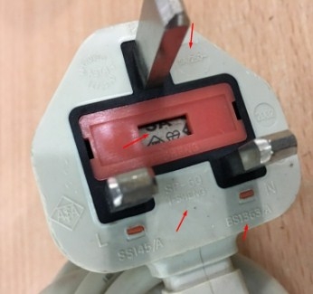 Dây Sạc Nguồn Máy Xách Tay Laptop Chuẩn Cắm Điện 3 Chấu Có Cầu hì I-SHENG SP-60 IS-034 UK Power Cord IEC 320 C5 5A 2.5A 250V 3x0.75mm Grey Length 1.8M