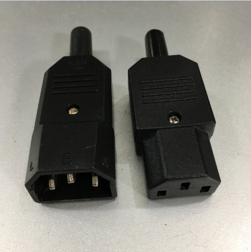 Bộ Răc Combo Nối Dây Cắm Điện IEC320 C14 Male + C13 Female Adapter Plug Power Socket Connectors 3 Pins Terminals Panel Mount AC 250V 10A