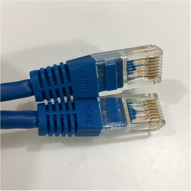 Dây Nhẩy Krone 6451 5 039-10 ETA/TIA 568 Cat5e UTP 4PAIRS 24 AWG Patch Straight Through Cable Blue Length 1M