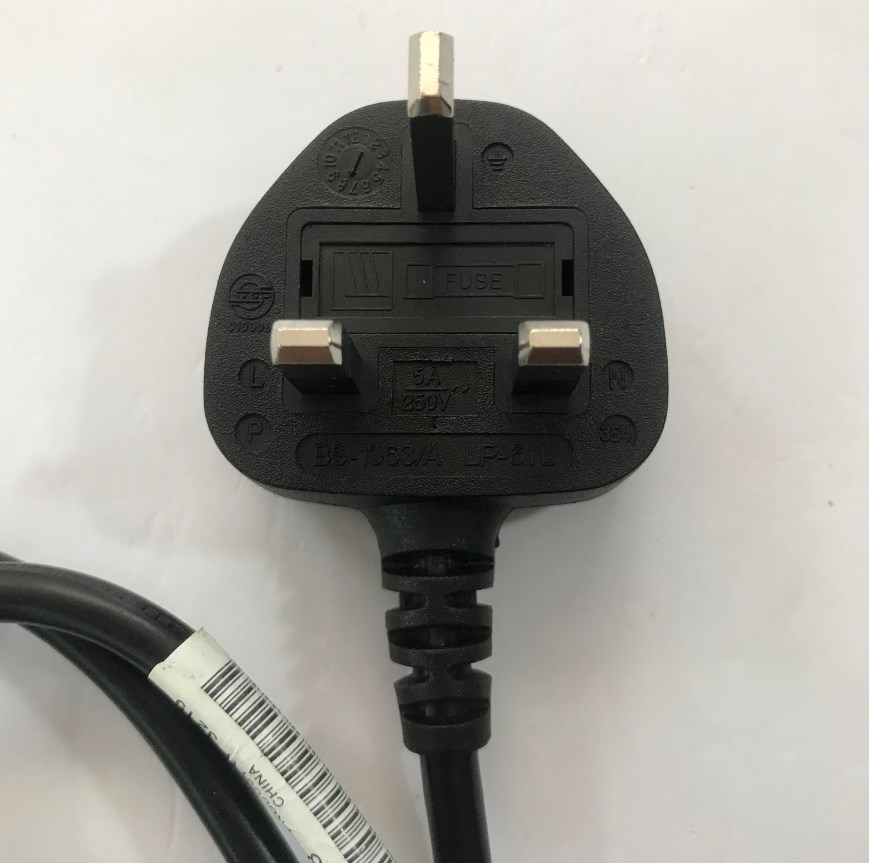 Dây Nguồn LONGWELL LP-61L LS-18N UK Chuẩn 3 Chấu Có Cầu Chì AC Power Cord BS1363 to C5 2.5A 250V 3X0.75mm Length 1M