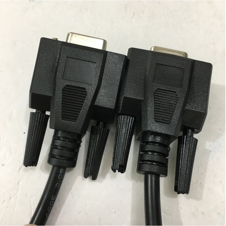 Cáp Máy In Phun Mã Vạch Công Nghiệp Hitachi Inkjet Printer RS-232C Null Modem With Partial Handshaking DB9 Female to DB9 Female Cable PVC Black Length 5M