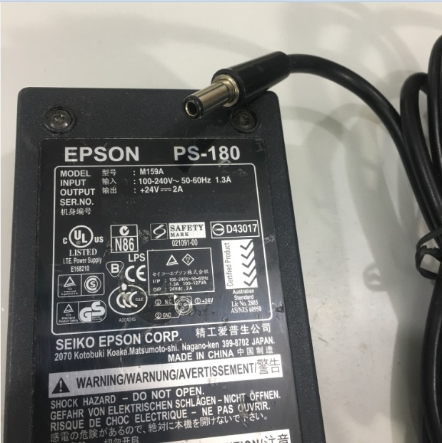 Adapter 24V 2A Original EPSON PS-180 M159A Connector Size 5.5mm x 2.5mm