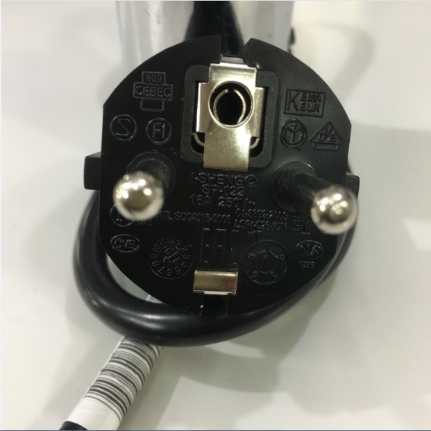 Dây Nguồn I-SHENG SP-022 IS-14N Chuẩn 2 Chân Tròn AC Power Cord Schuko CEE7 Euro Plug to C13 10A 250V 3x0.75mm² length 1.8M