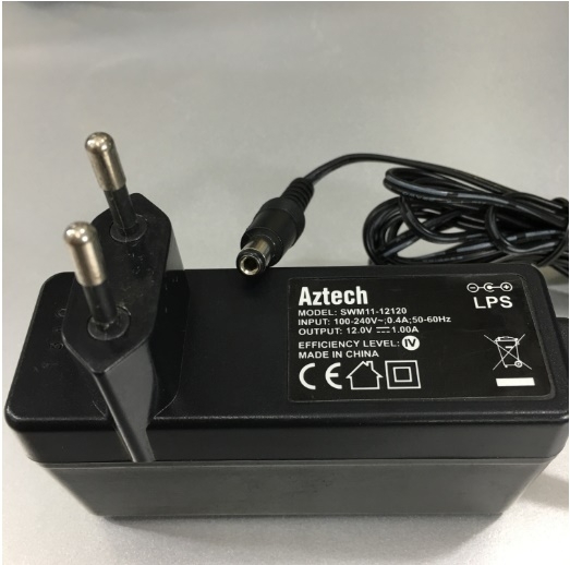 Adapter 12V 1A 12W Aztech SWM11-12120 Connector Size 5.5mm x 2.1mm