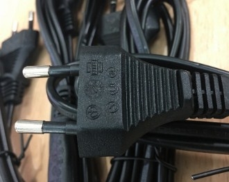 Dây Nguồn Số 8 CE-503J CE-602J Chuẩn 2 Chân Đầu Tròn AC Power Cord Schuko CEE7/16 Euro Plug to C7 2.5A 250V 2x0.75mm For Printer or Adapter Cable PVC Black Length 1.5M