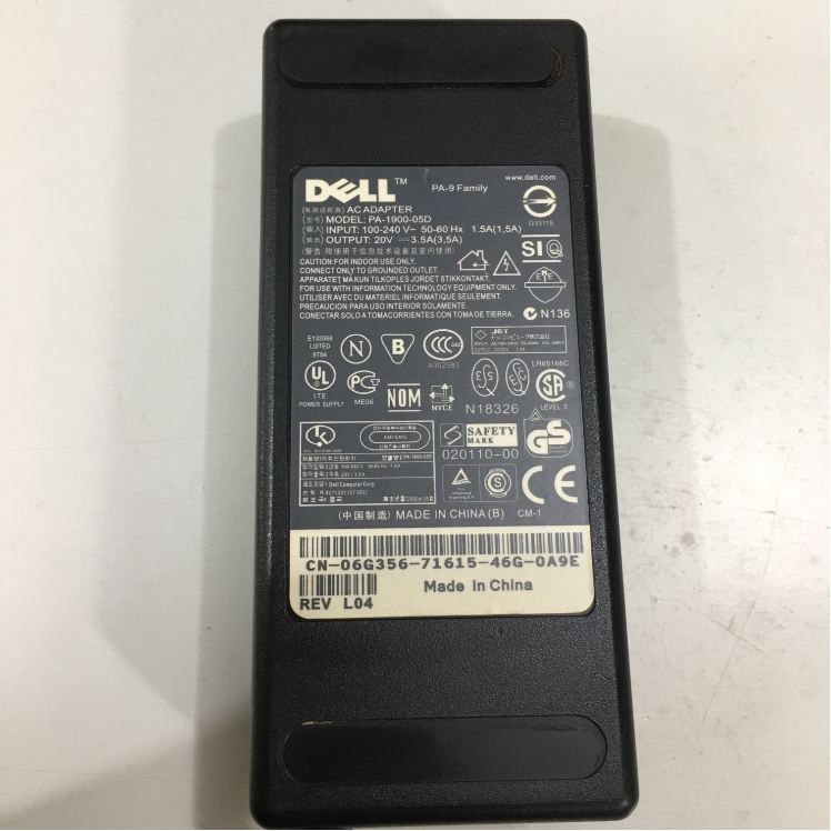 Bộ Chuyển Đổi Nguồn Adapter DELL 20V 3.5A PA-1900-05D Connector Size 3 Pin