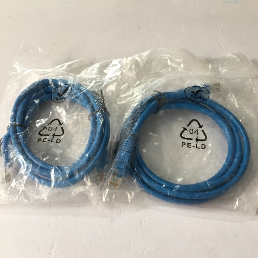 Dây nhẩy Original Patch Cord Lan Network Cat5e TK UTP 8 Wire Full Straight-Through Cable PVC Blue Supports 10/100/1000 Ethernet Length 1.5M