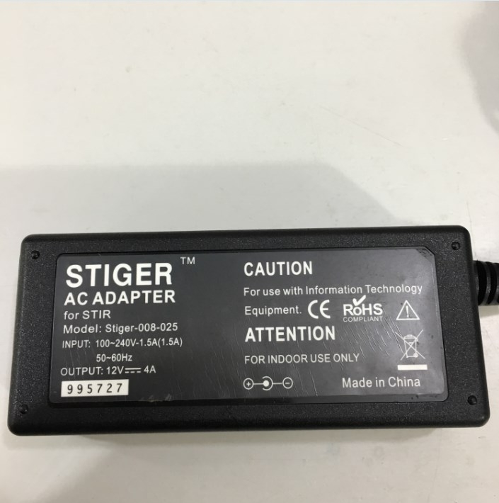 Bộ Chuyển Đổi Nguồn Adapter 12V 4A 48W Stiger-008-025 Connect Size 5.5mm x 2.5mm
