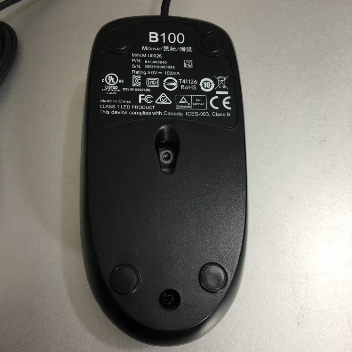 Chuột Máy Tính Logitech B100 Black Cổng USB Mouse