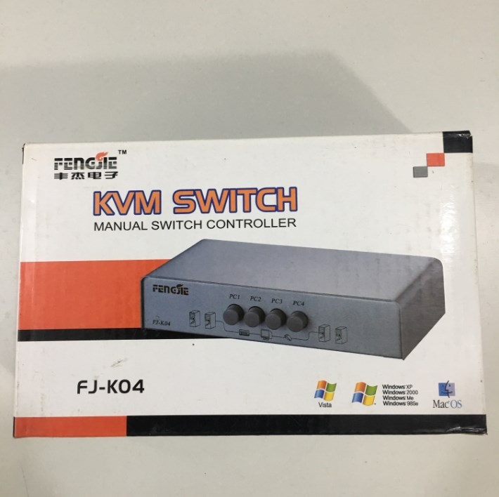 Bộ KVM Switch FENGJIE FJ-K04 4 Ports PS2