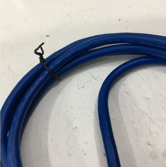 Cáp Kết Nối USB 3.0 E301195 AWM STYLE 2725 80ºC 30V VW-1 SUPER HIGH SPEED Revision 3.0 Type A to Type B Left Angle Cable Connector Types Góc Chữ L 90 Độ Vuông Sang Góc Trái Length 2M