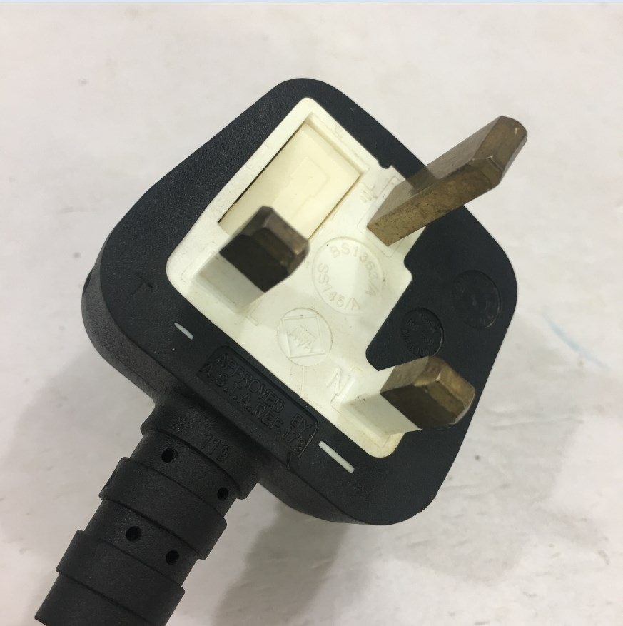 Dây Nguồn VOLEX MS589 V1625 UK Chuẩn 3 Chấu Có Cầu Trì AC Power Cord BS1363 to C13 10A 250V 3x0.75mm² Length 2M