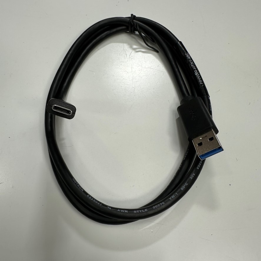 Cáp 1M 3.3ft Dell HHNWR-HTN1 USB 3.1 Type-C Male to USB 3.0 Male Shielded Cable E525041 AWM 20276 80°C 30V VW-1 HOTRON For Industrial Camera, PLC/HMI Type-C Plug Power and Data Transfer 5Gbit/s