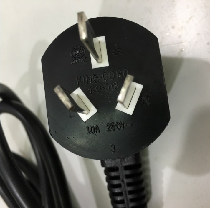 Dây Nguồn King Cord KC-018 KC-003 Australia & China Chuẩn 3 Chân Chéo Tam Giác AC Power Cord GB2099 to C13 10A 250V 3x0.75mm² Length 1.8M