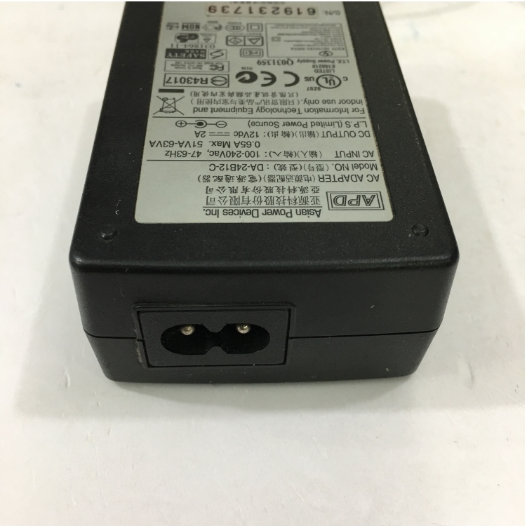 Bộ Chuyển Đổi Nguồn Adapter Original 12V 2A 24W APD DA-24B12-C Connector Size 6.5mm x 4.4mm