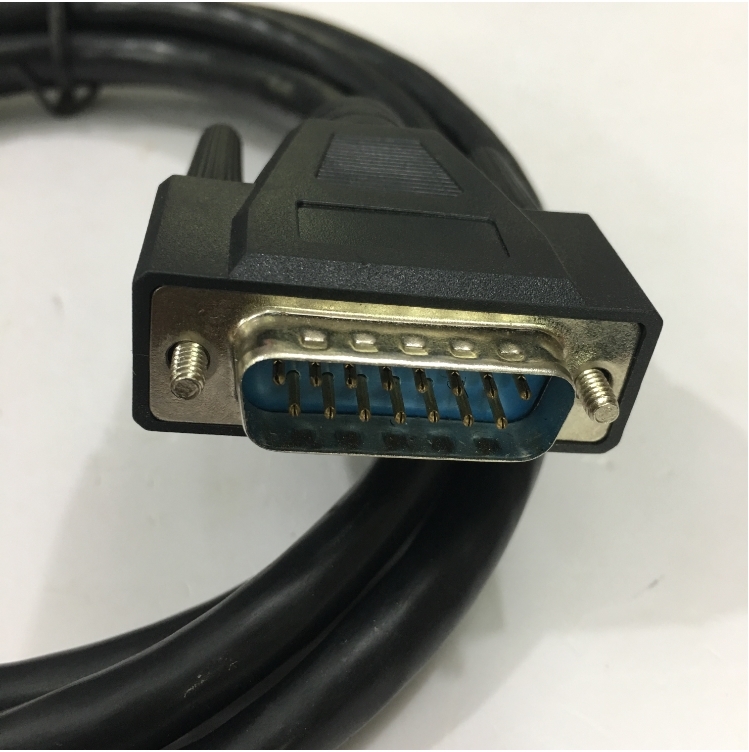 Cáp Điều Khiển RS232 DB25 Male to DB15 Male 2 Row 15Pin 28AWG Cable Black Length 1.5M