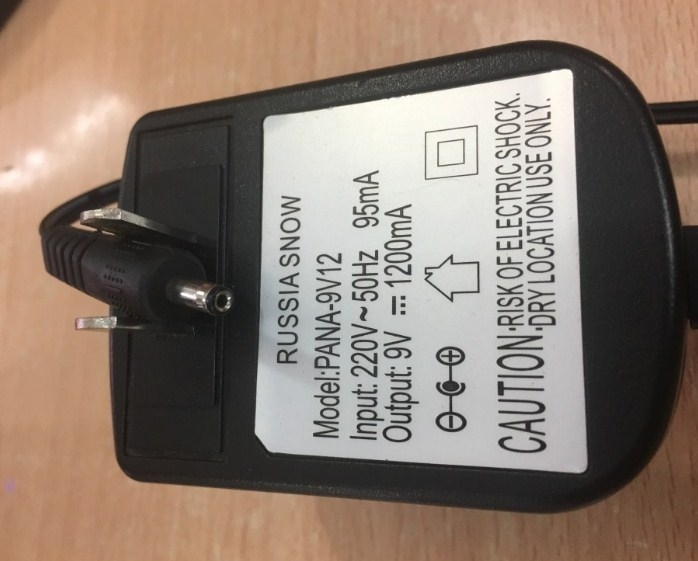Adapter RUSSIA SNOW PANA 9V 1.2A Connector Size 3.5mm x 1.35mm