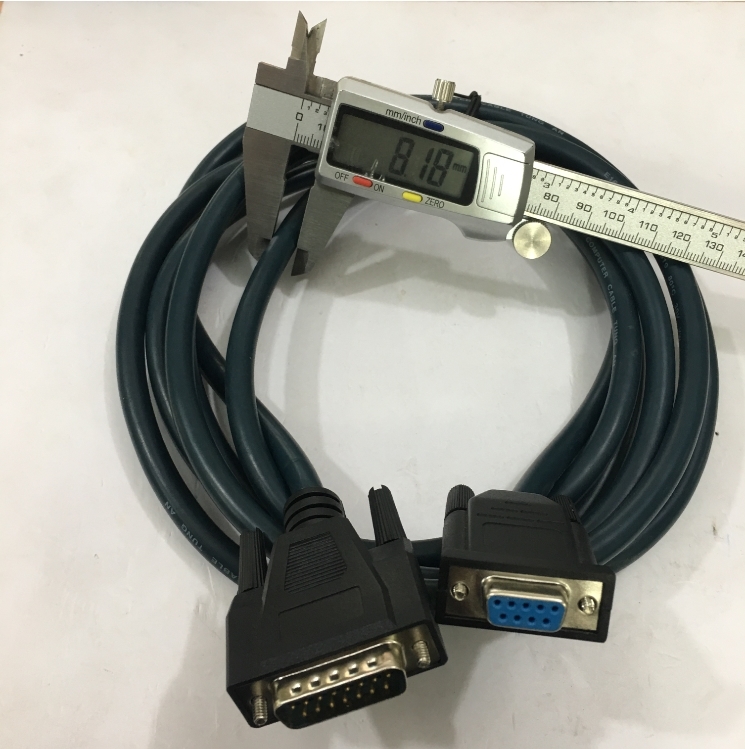 Cáp Điều Khiển RS232 DB9 Female to DB15 Male 2 Row 15Pin 28AWG E164571 Cable Green Length 3M