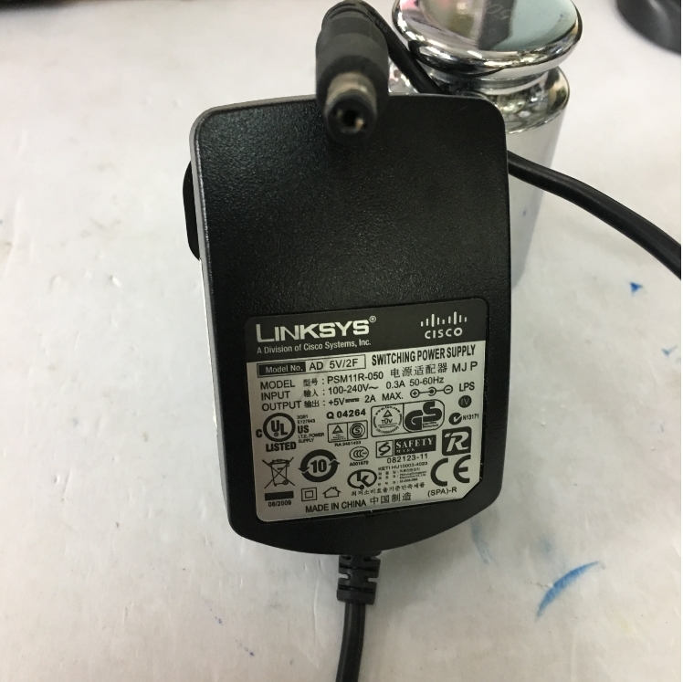 Adapter Original Cisco Linksys 5V 2A 10W PSM11R-050 UK Plug Connector Size 5.5mm x 2.1mm