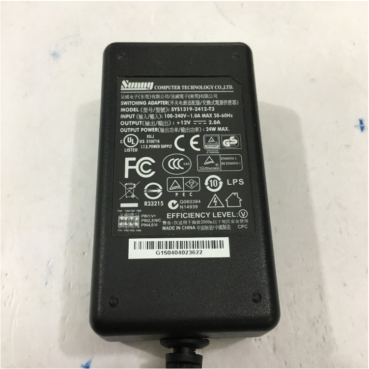 Bộ Chuyển Đổi Nguồn Adapter Original 12V 2A 24W SUNNY SYS1319-2412-T3 For Alcatel-Lucent I-240G-U FIBER OPTIC MODEM GATEWAY Connector Size Molex Micro-Fit 3.0 Dual Row 8 Circuits