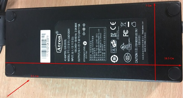 Adapter Original Atron CAD120241 24V 5A 120W IEC C14 Connector 4 Pin Din Plug