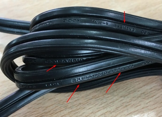 Cáp Nguồn Notebook 2-prong Power Cord IEC320 C7 I-Sheng IS-033 - E55943 2 x 18 AWG 0.824mm 7A 125V Length 1.5M