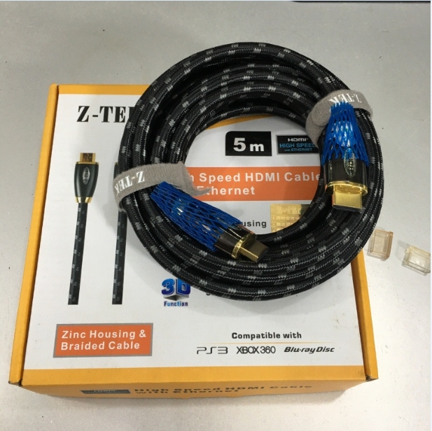 Cáp HDMI Chính Hãng Z-TEK 5M ZY201 High Speed HDMI Cable with Ethernet - Ultra HD 4k x 2k HDMI Cable - HDMI to HDMI Supports 3D 1080P