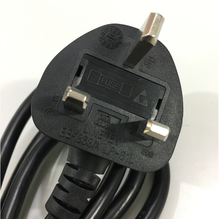 Dây Nguồn LINETEK BS-1363A LP-61L SL-60 UK Chuẩn 3 Chấu Có Cầu Chì AC Power Cord BS1363 to C13 10A 250V 3X1.0mm² For Thiết Bị Y Tế Thiết Bị Mạng Cisco Và Máy Chủ Black Length 1.8M