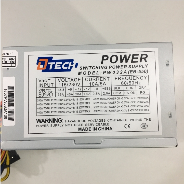 Nguồn Máy Tính DTECH 550W PW032