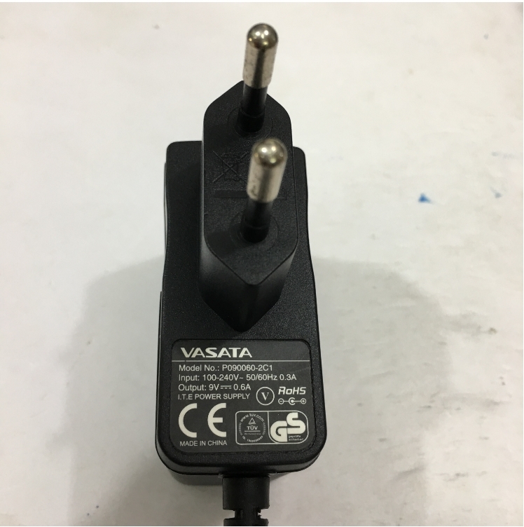 Adapter Original 9V 0.6A VASATA P090060-2C1 Connector Size 5.5mm x 2.1mm