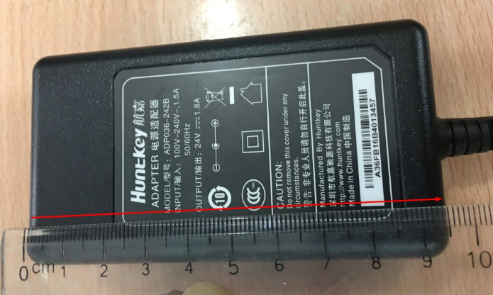 Adapter Original Huntkey ADP036-242B 24V 1.8A IEC C7 Por Polycom Soundpoint or Printer Pos Connector Size 5.5mm x 2.5mm