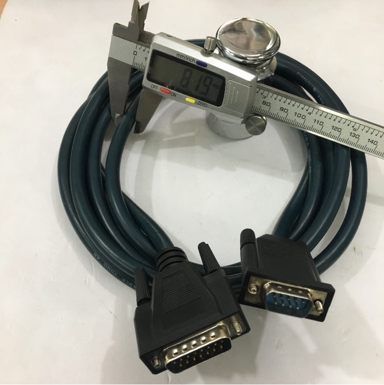 Cáp Điều Khiển RS232 DB9 Male to DB15 Male 2 Row 15Pin 28AWG E164571 Cable Green Length 3M