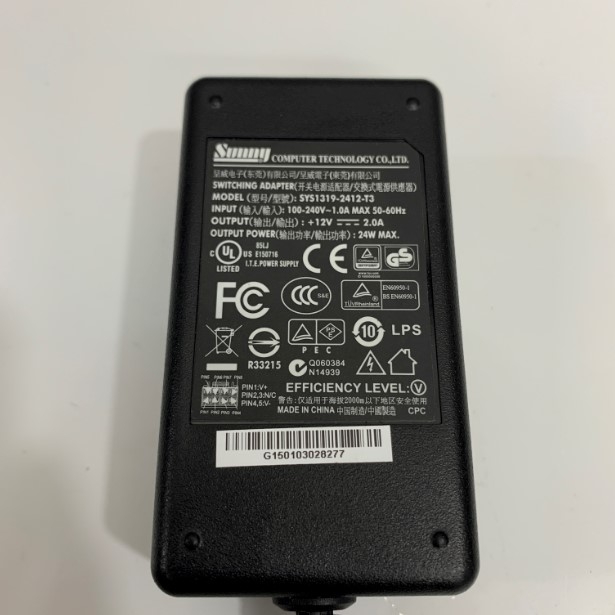 Adapter 12V 2A 24W SUNNY Connector Size 4 Pin ATX Molex For Cisco Catalyst C1000-8T-E-2G-L Network Switch 8 Gigabit Ethernet Port