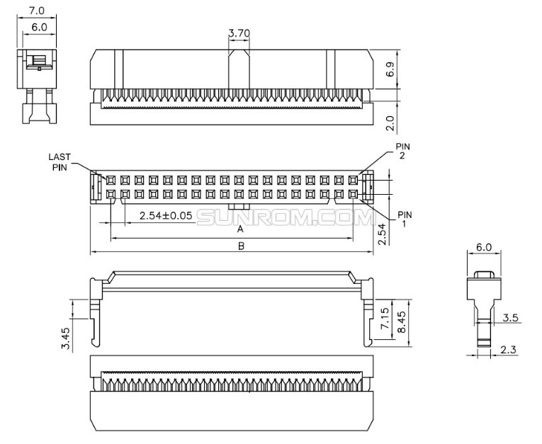 Cáp 40 Pin IDC Flat Ribbon Cable Female to Female Header 2x20P 40 Wire With 2.54mm Pitch Connector Length 15Cm