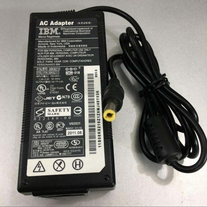Adapter 16V 4.5A IBM Connector Size 5.5mm x 2.5mm
